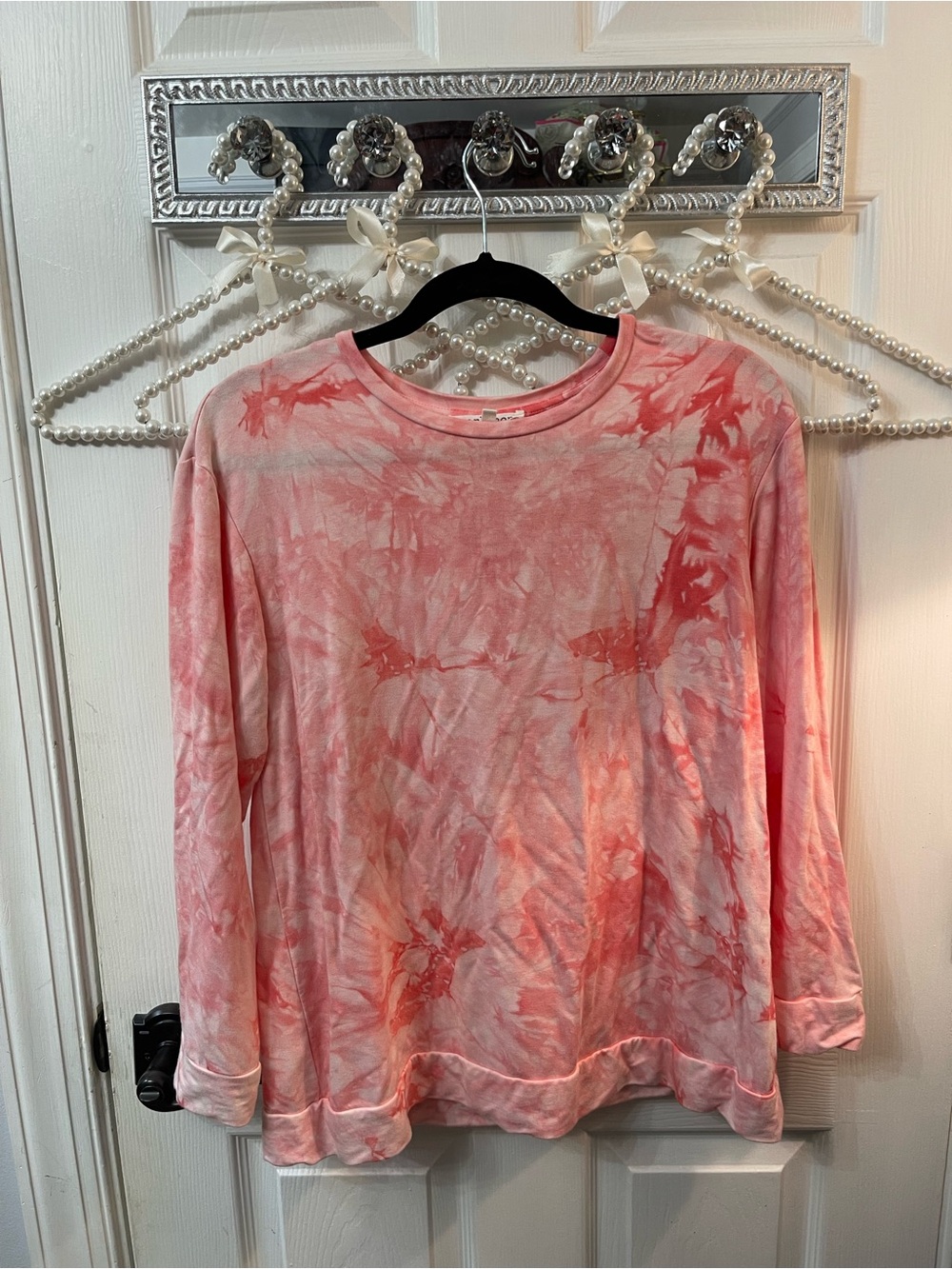 Workshop Republic Clothing Coral Pink Tie-Dye Long Sleeve Tee